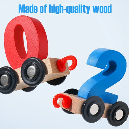 Numbers And Letters Magnetic Train Puzzle Wooden Toy Car