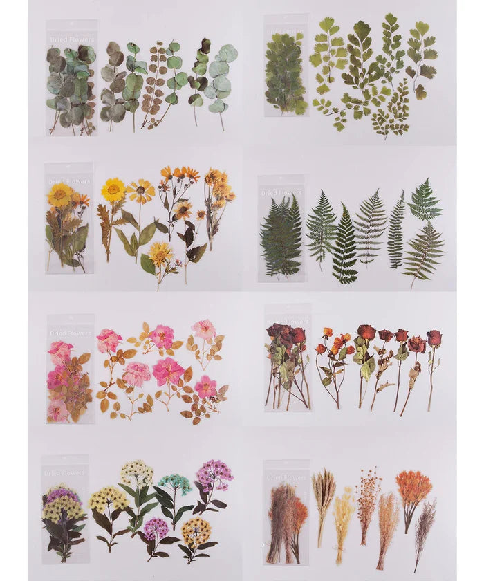 48 Pcs Big Size Dried Flowers Stickers Set