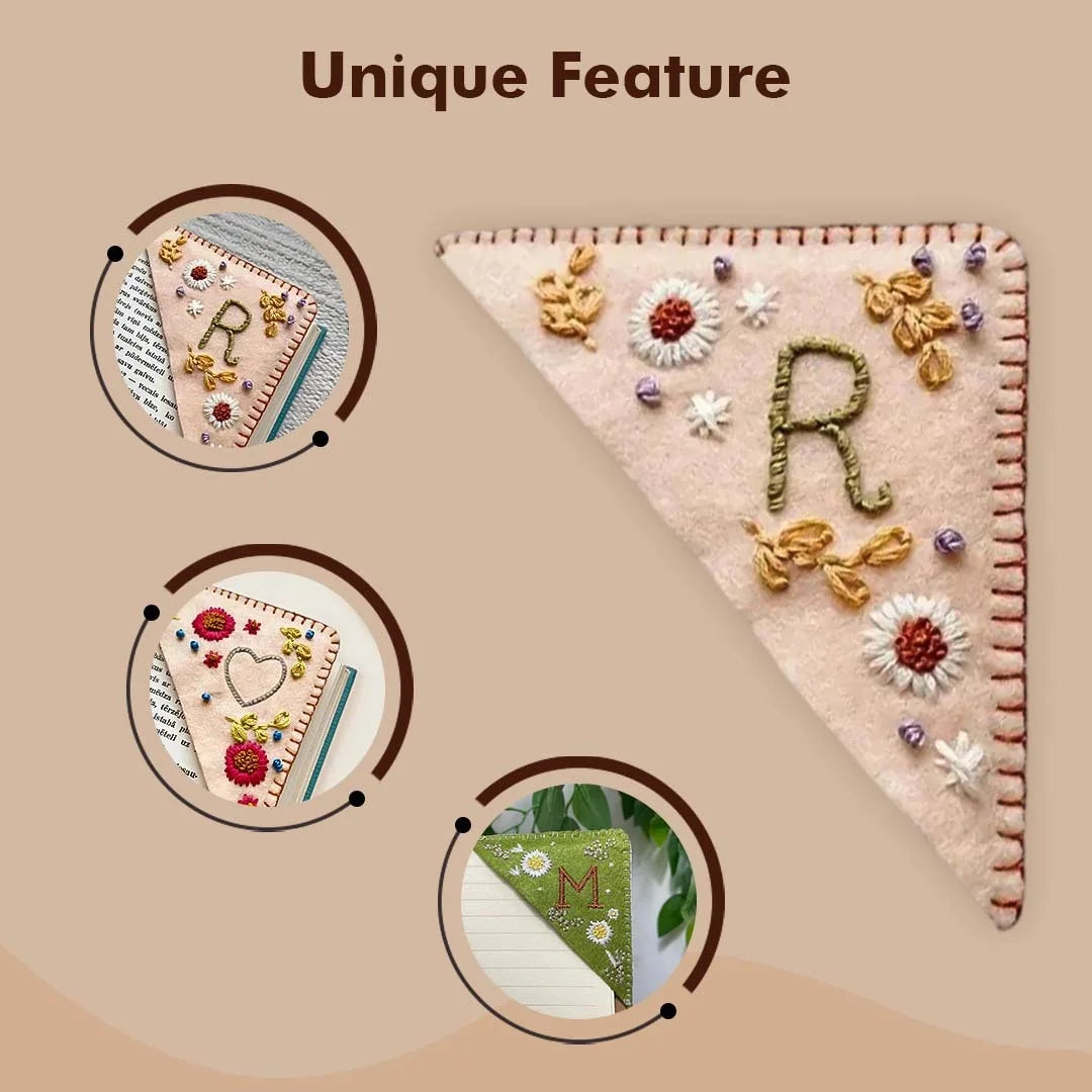 Kidociti™ Personalized Hand Embroidered Corner Bookmark