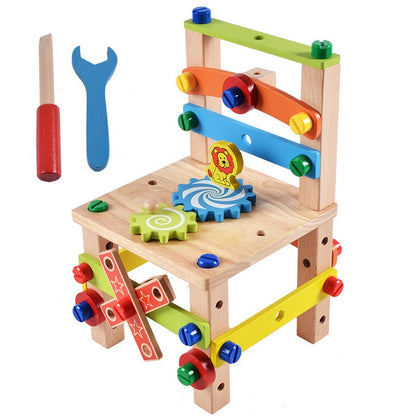 DIY Wooden Assembling Chair Montessori Toy – Educational Fun for Kids