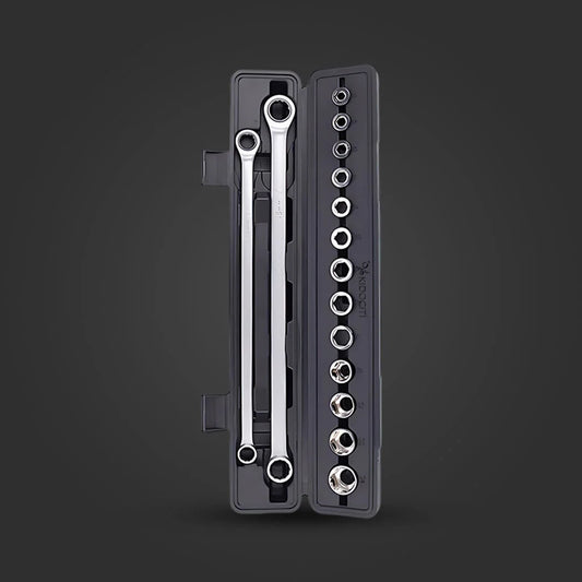 15pcs Adjustable Ratchet Wrench Kit