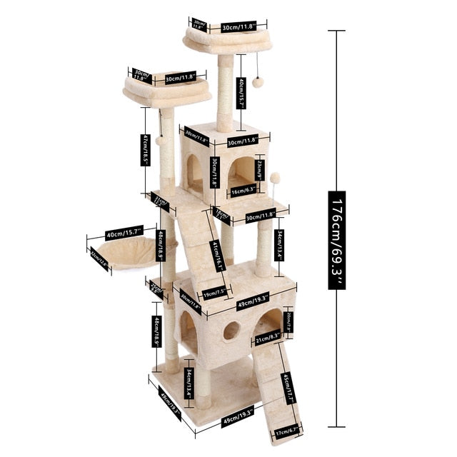 Multi-level Cat Tower - armonhaven.com