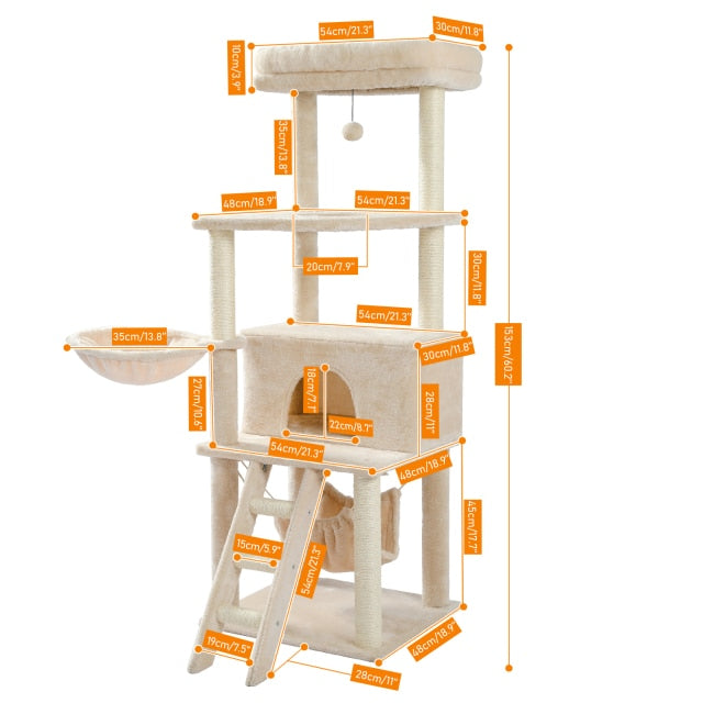 Multi-level Cat Tower - armonhaven.com